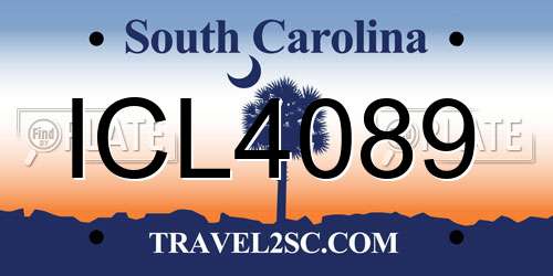 ICL4089 South Carolina License Plate
