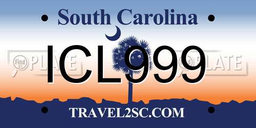 ICL999 South Carolina License Plate