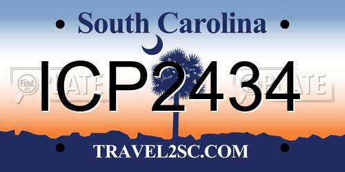 ICP2434 South Carolina License Plate