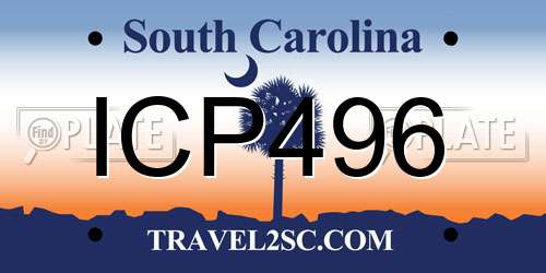ICP496 South Carolina License Plate