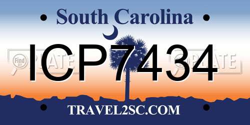 ICP7434 South Carolina License Plate