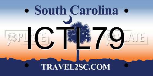 ICTL79 South Carolina License Plate