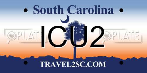 ICU2 South Carolina License Plate