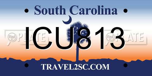 ICU813 South Carolina License Plate