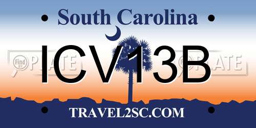 ICV13B South Carolina License Plate