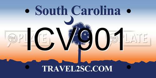 ICV901 South Carolina License Plate