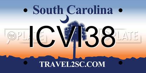 ICVI38 South Carolina License Plate