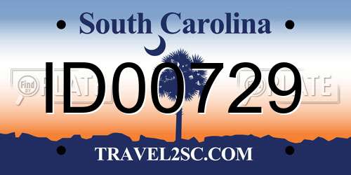 ID00729 South Carolina License Plate