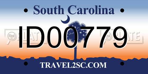 ID00779 South Carolina License Plate