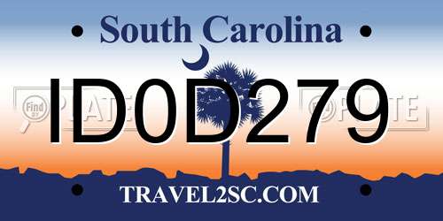 ID0D279 South Carolina License Plate