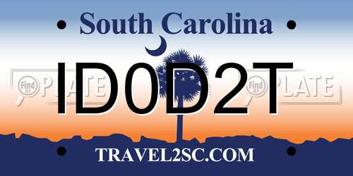 ID0D2T South Carolina License Plate