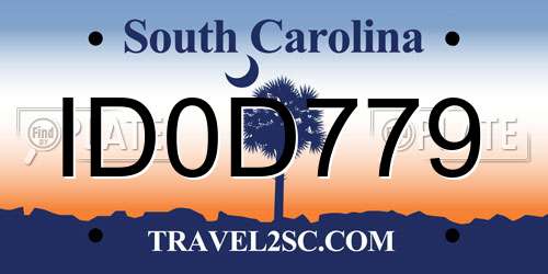 ID0D779 South Carolina License Plate