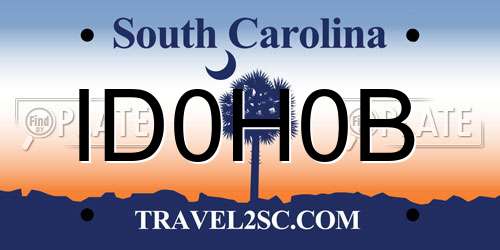 ID0H0B South Carolina License Plate