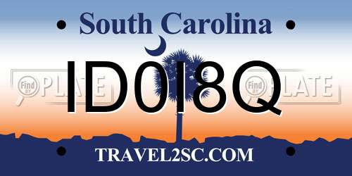 ID0I8Q South Carolina License Plate