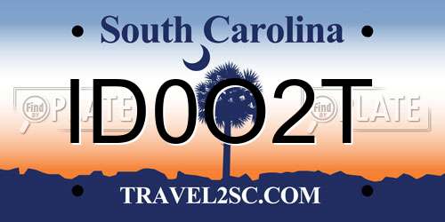 ID0O2T South Carolina License Plate