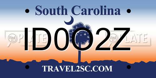 ID0O2Z South Carolina License Plate