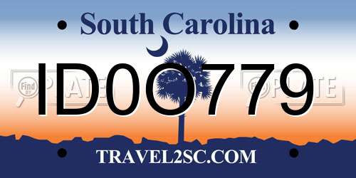 ID0O779 South Carolina License Plate