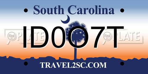 ID0O7T South Carolina License Plate