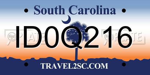 ID0Q216 South Carolina License Plate