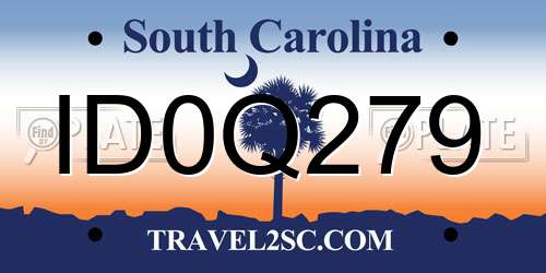 ID0Q279 South Carolina License Plate