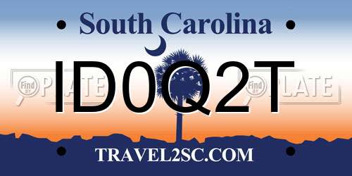 ID0Q2T South Carolina License Plate