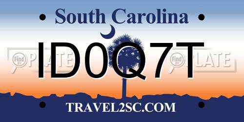 ID0Q7T South Carolina License Plate