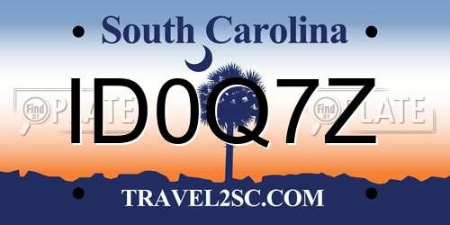 ID0Q7Z South Carolina License Plate