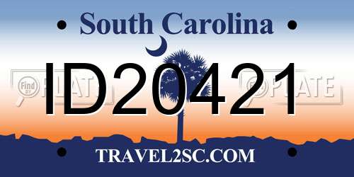 ID20421 South Carolina License Plate