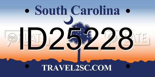 ID25228 South Carolina License Plate