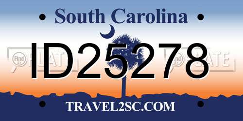 ID25278 South Carolina License Plate