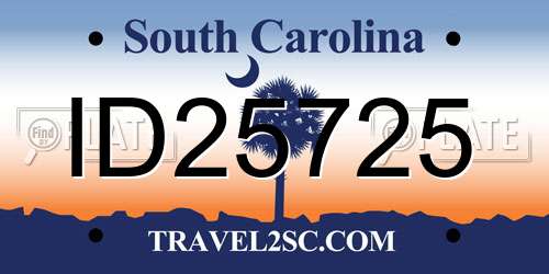 ID25725 South Carolina License Plate
