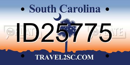 ID25775 South Carolina License Plate