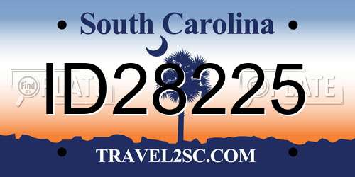 ID28225 South Carolina License Plate