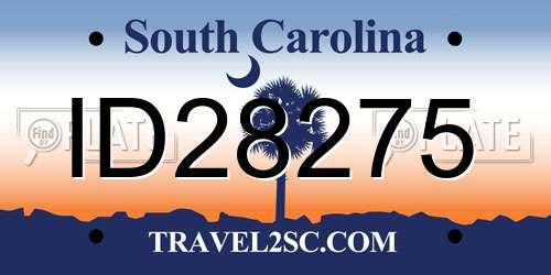 ID28275 South Carolina License Plate