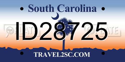 ID28725 South Carolina License Plate