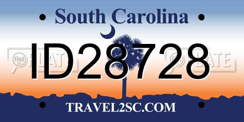 ID28728 South Carolina License Plate