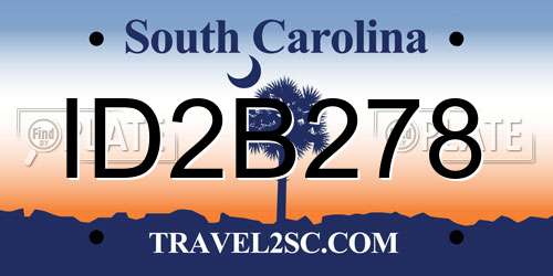 ID2B278 South Carolina License Plate