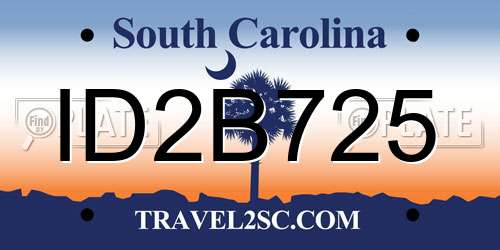 ID2B725 South Carolina License Plate