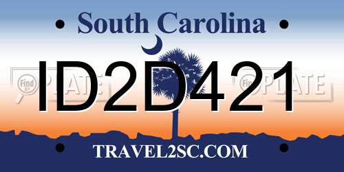 ID2D421 South Carolina License Plate