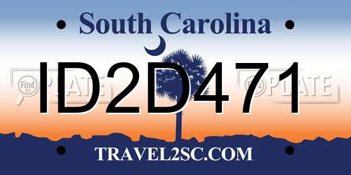 ID2D471 South Carolina License Plate