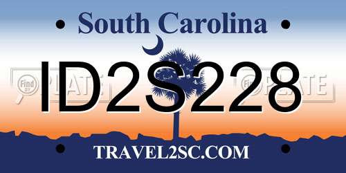 ID2S228 South Carolina License Plate