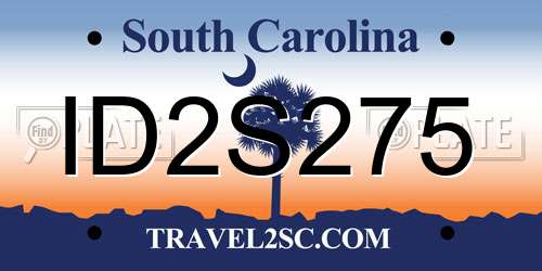 ID2S275 South Carolina License Plate