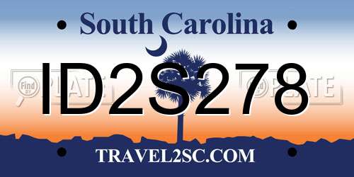 ID2S278 South Carolina License Plate