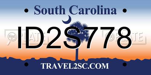 ID2S778 South Carolina License Plate