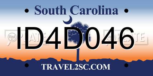 ID4D046 South Carolina License Plate