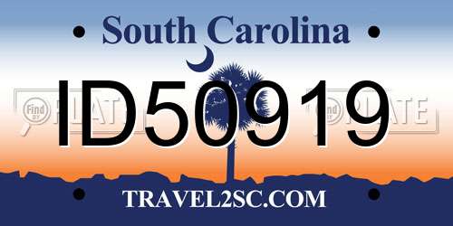 ID50919 South Carolina License Plate