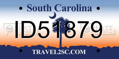 ID51879 South Carolina License Plate