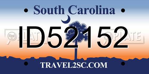 ID52152 South Carolina License Plate