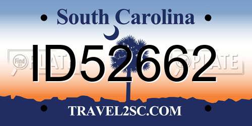 ID52662 South Carolina License Plate