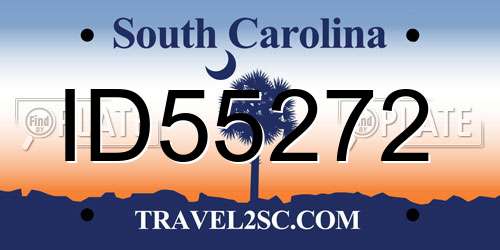 ID55272 South Carolina License Plate